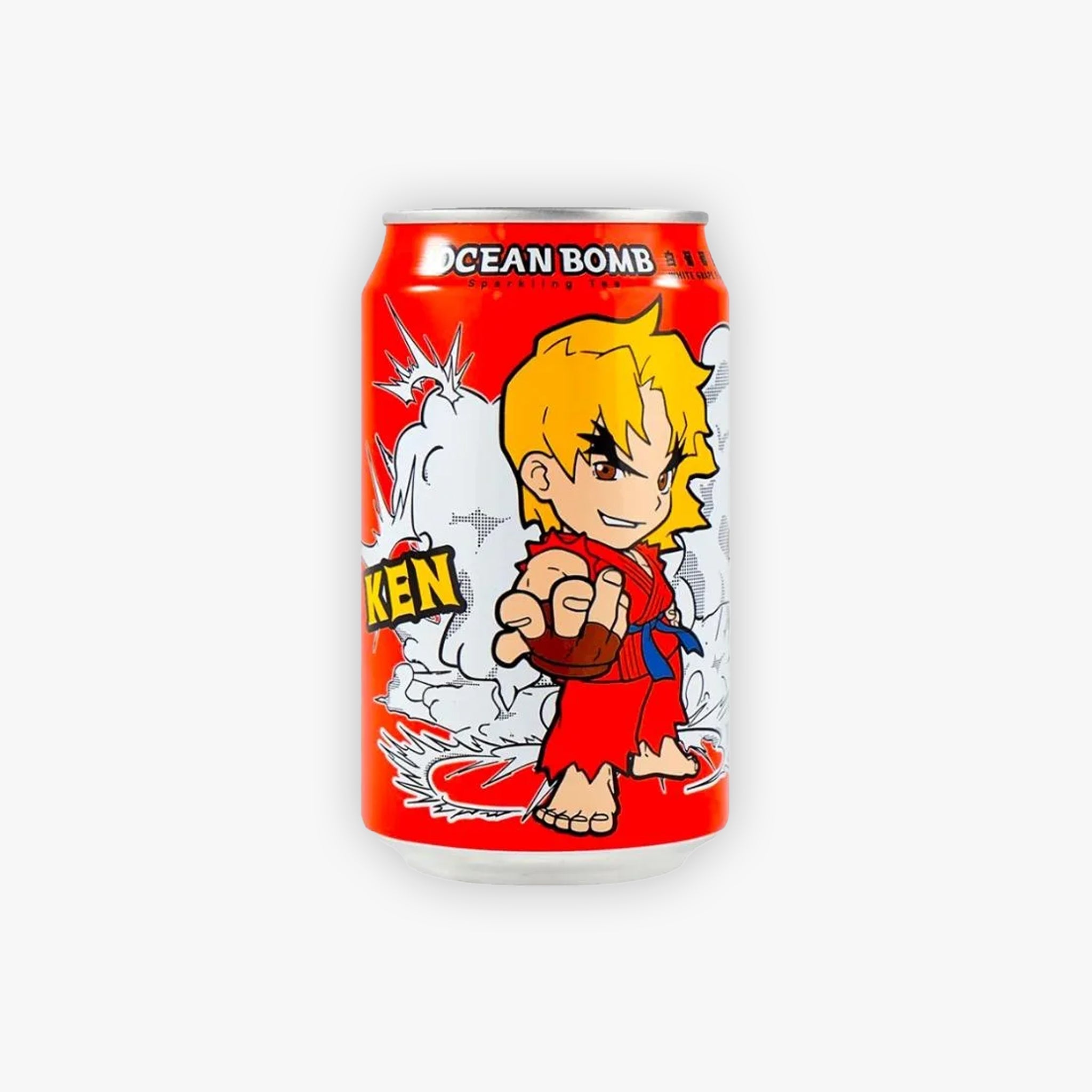 Ocean Bomb Street Fighter White Grape Sparkling Tea 330ml