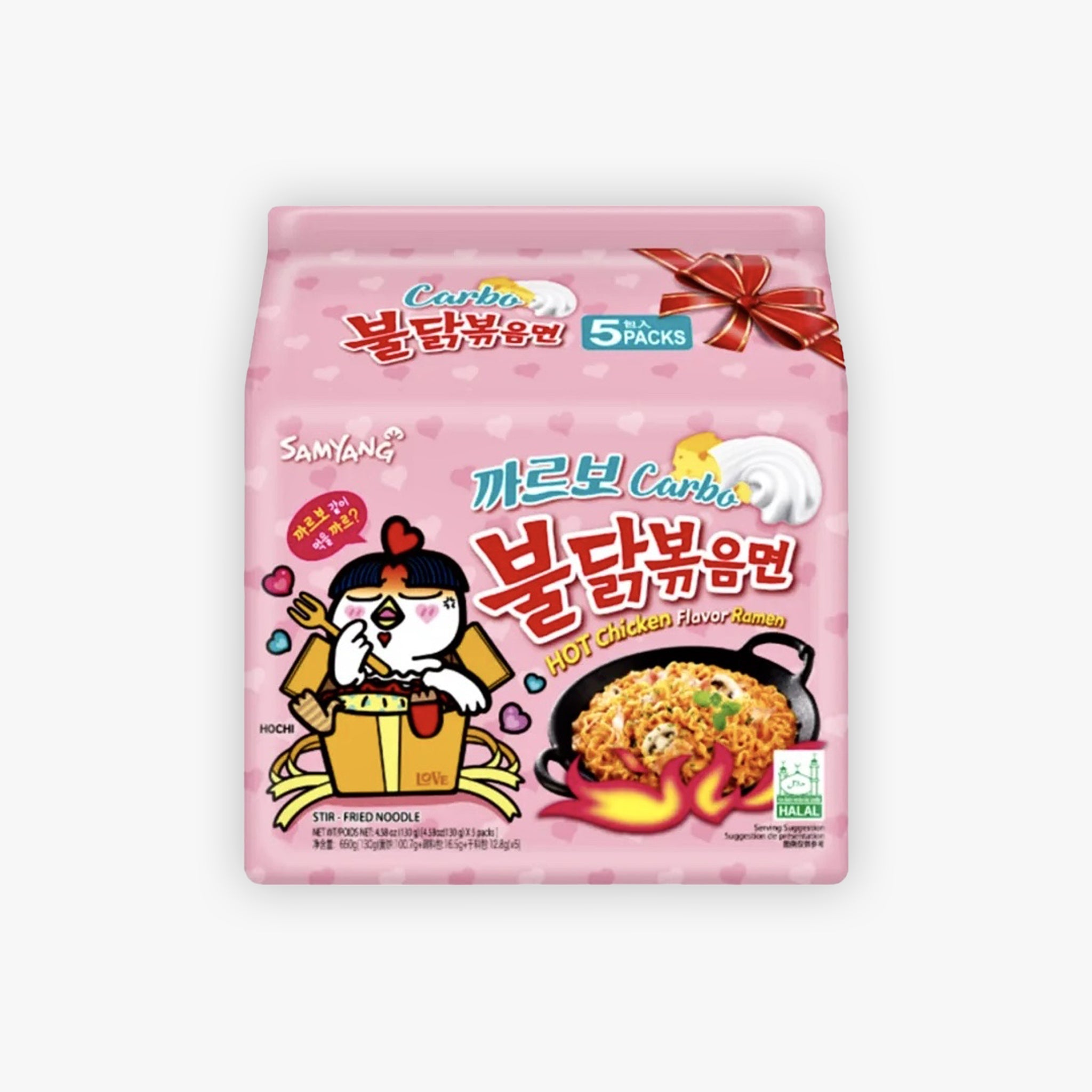 Samyang Buldak Hot Chicken Carbonara Flavor Ramen 130g (Pack of 5)