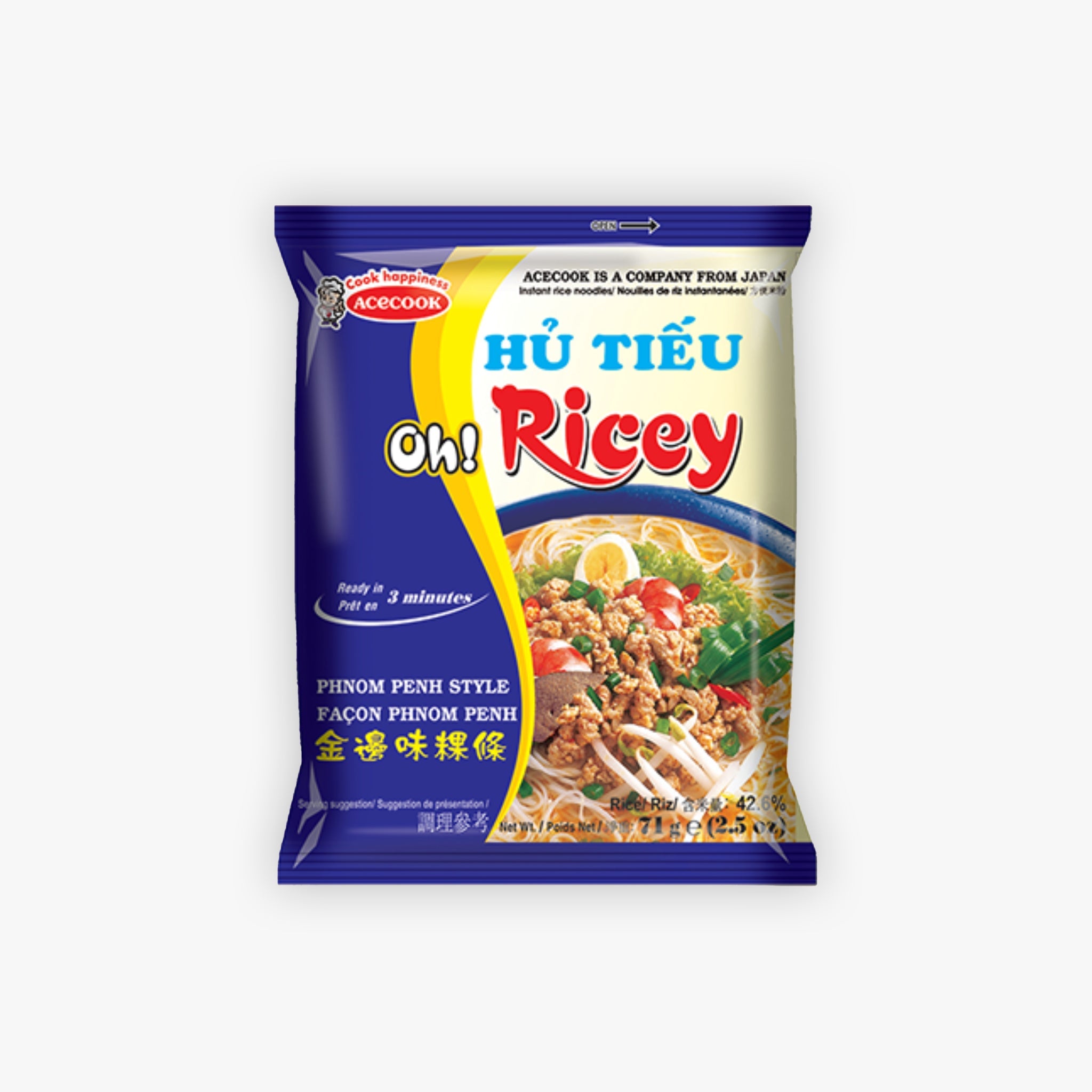 Acecook Oh! Ricey Phnom Penh Flavour Noodles 71g