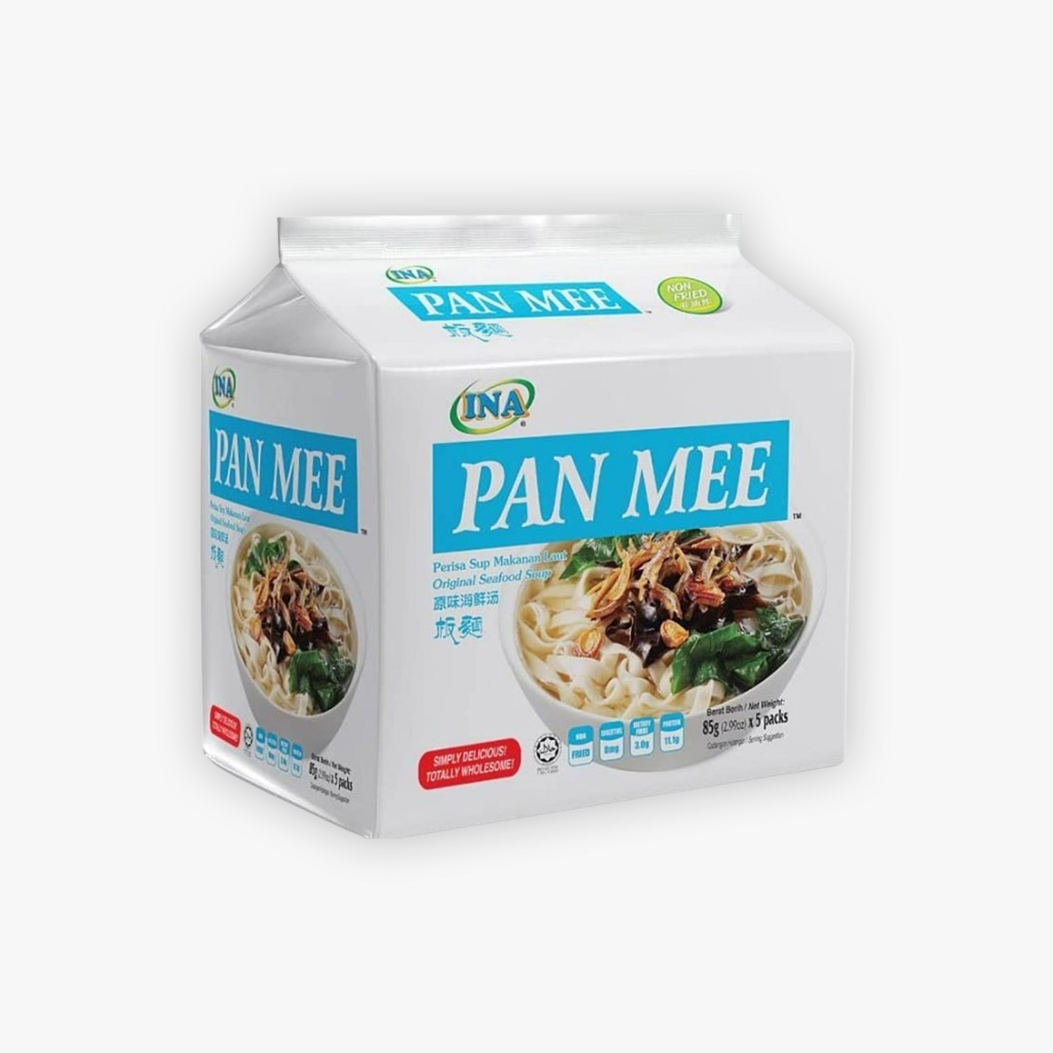 INA Pan Mee Original Seafood Flavour Noodles 85g (Pack of 5)