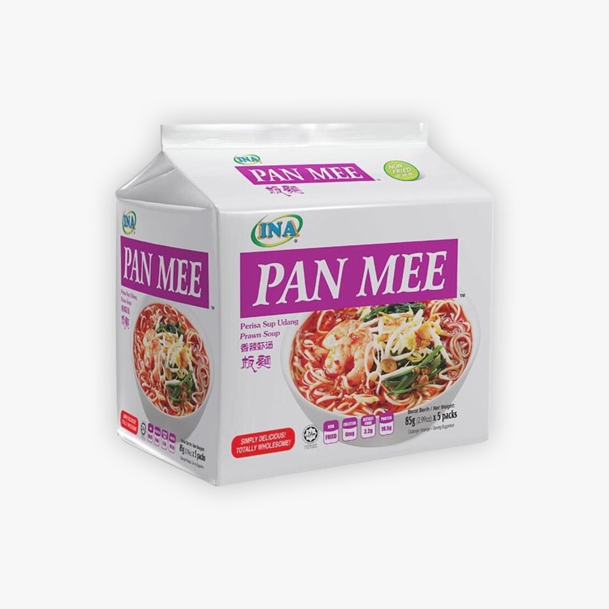 INA Pan Mee Prawn Flavour Noodles 90g (Pack of 5)