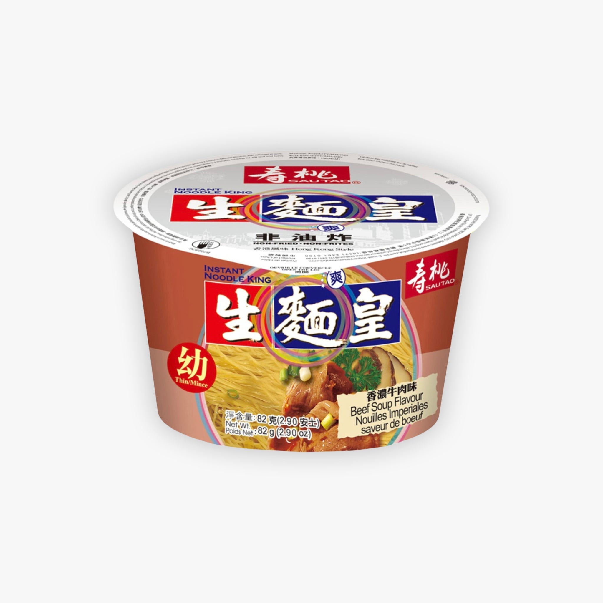 Sau Tao Instant Noodle King Thin Beef Soup Flavour 75g