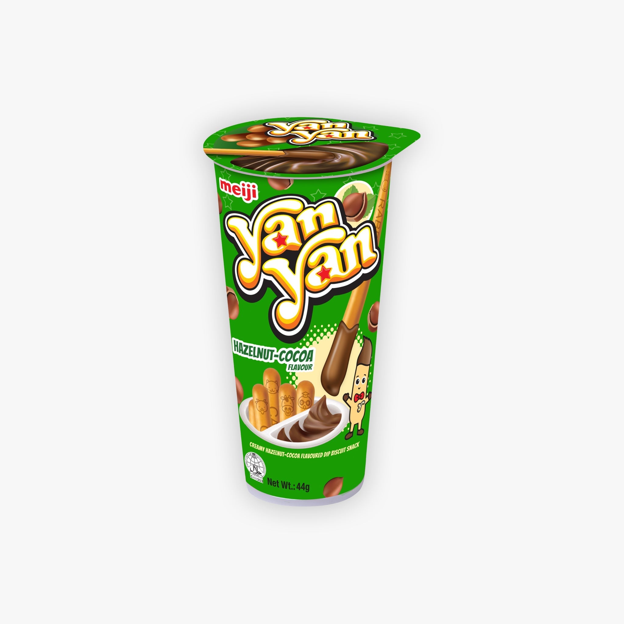 Meiji Yan Yan Creamy Hazelnut-Cocoa Flavoured Dip Biscuit Snack 44g