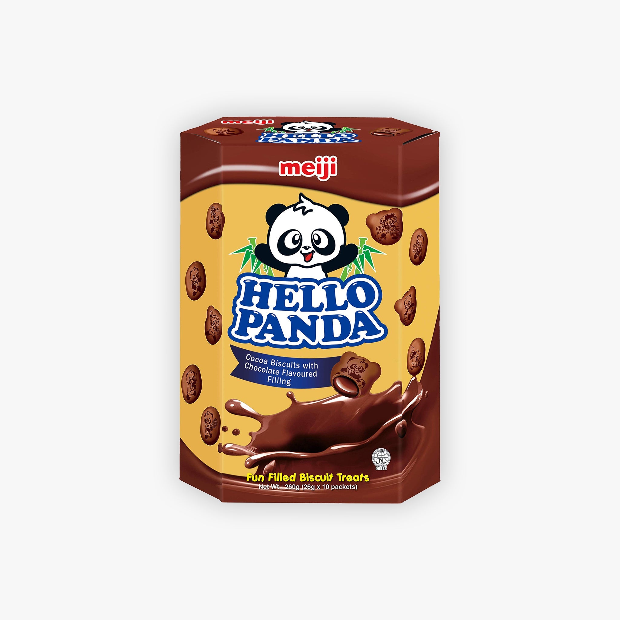 Meiji Hello Panda Cocoa Biscuits with Chocolate Flavoured Filling 260g