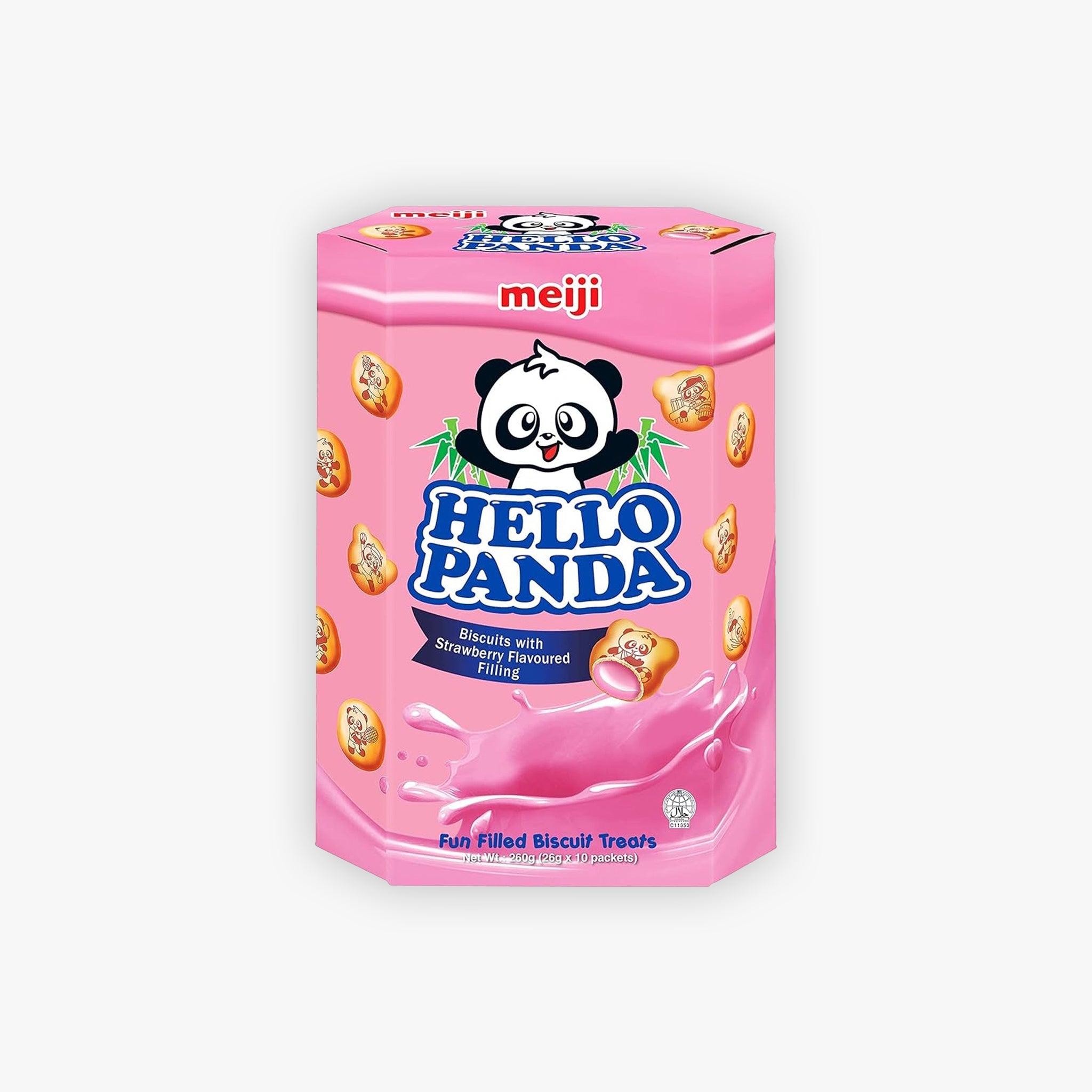 Meiji Hello Panda Biscuits with Strawberry Flavoured Filling 260g