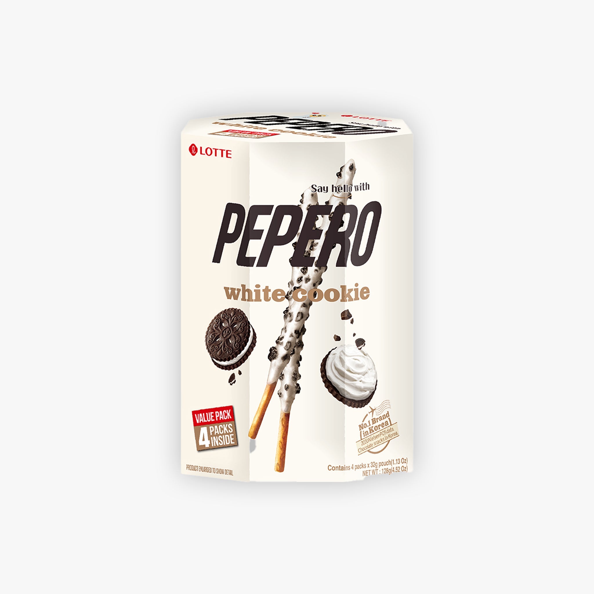 Lotte Pepero Biscuit Sticks White Cookie Flavour 128g