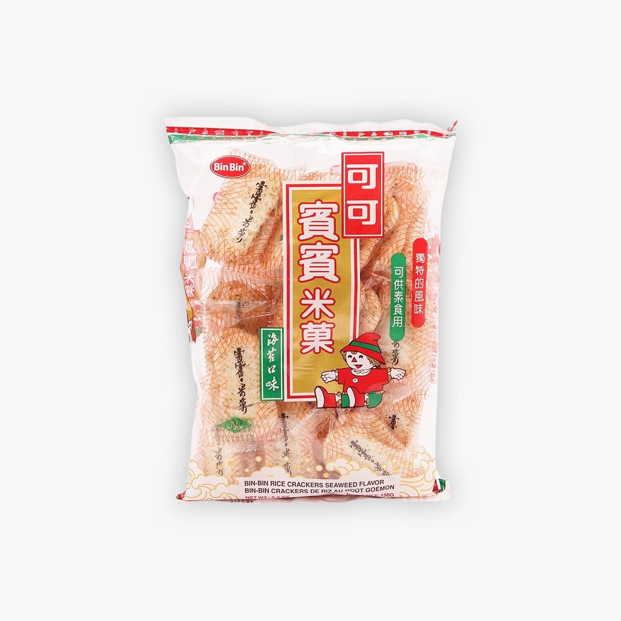 Bin Bin Rice Cracker Seaweed Flavour 150g