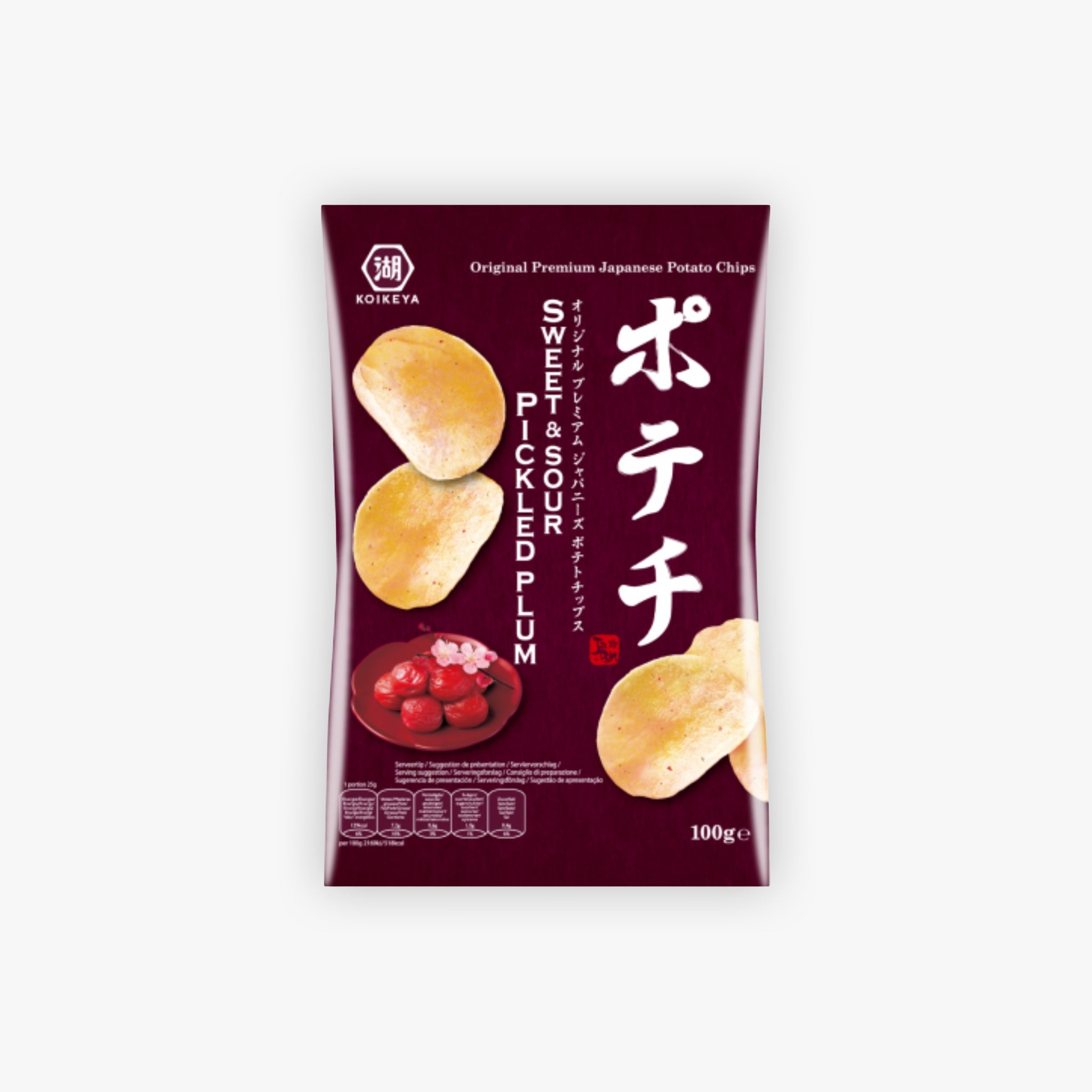 Koikeya Potato Chips Sweet and Sour Pickled Plum Flavour 100g