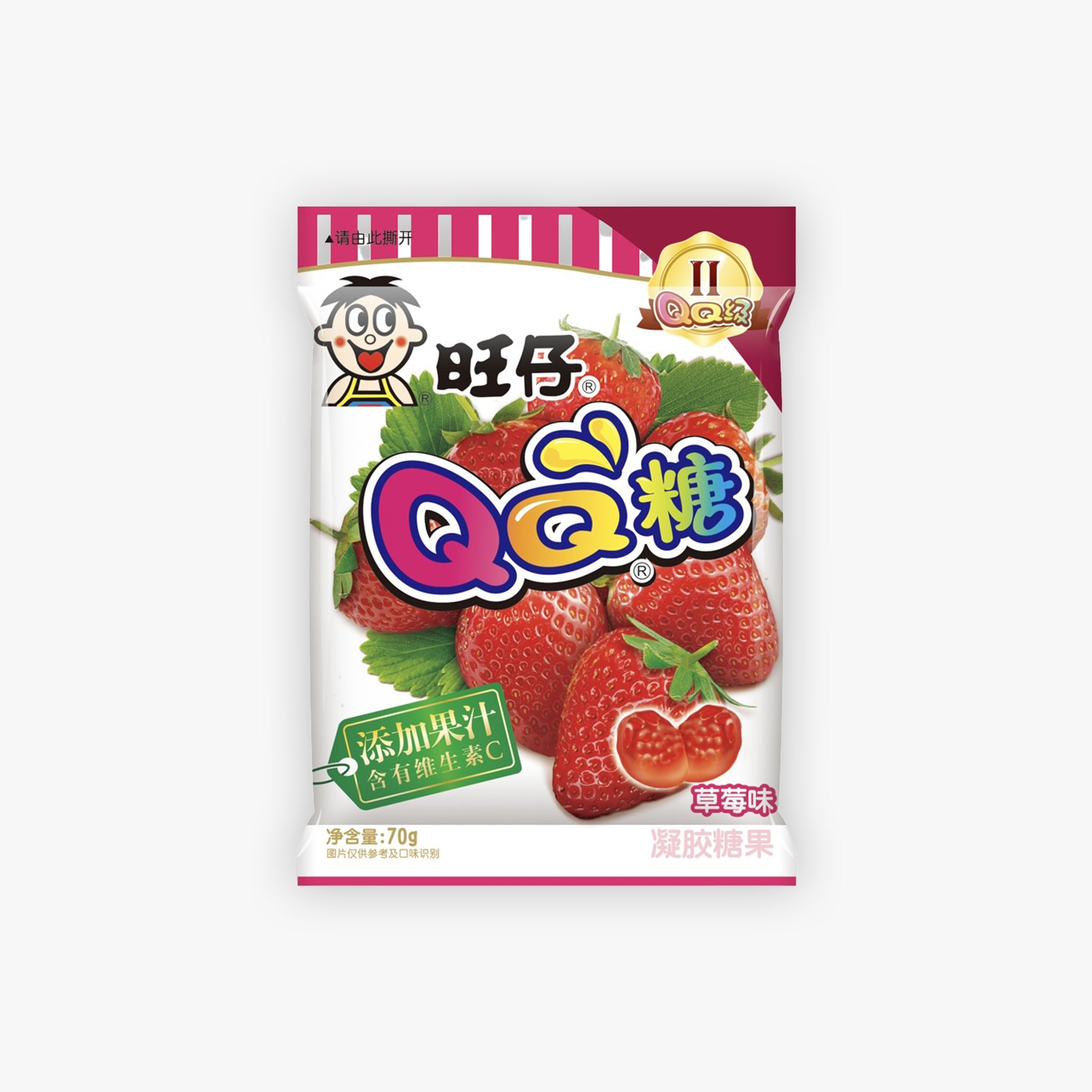 Want Want QQ Gummies Strawberry Flavour 70g